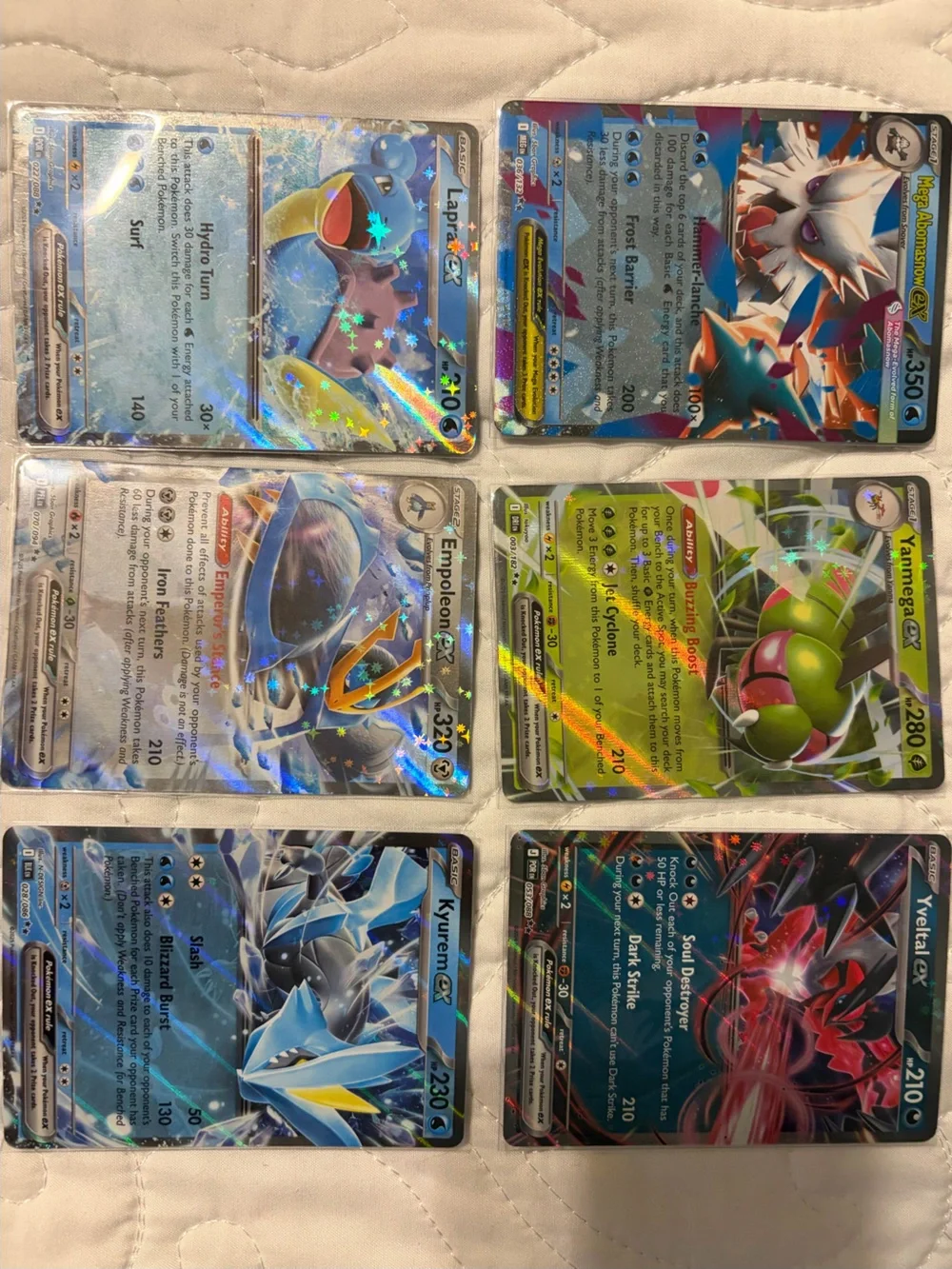 Pokemon TCG Holographic EX Trading Card Collection - Set Of Six Authentic Cards.